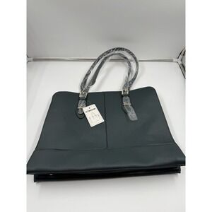 Dark Green Leather Laptop Bag